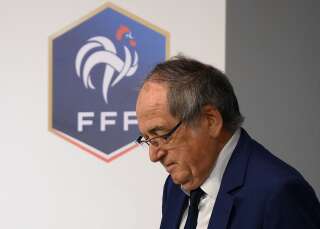Le président de la Fédération française de football Noël Le Graët (ici le 13 mars 2021, à Paris) a regretté le recours à un morceau de musique pour accompagner la divulgation de la liste des Bleus