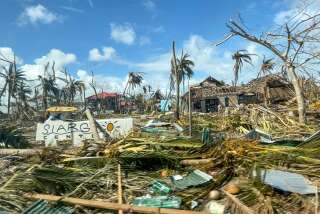 Le typhon Rai a causé des pertes humaines et matérielles terribles aux Philippines, y compris sur l'île de Siargao prise en photo le 19 décembre. (Office of the Vice President via AP)