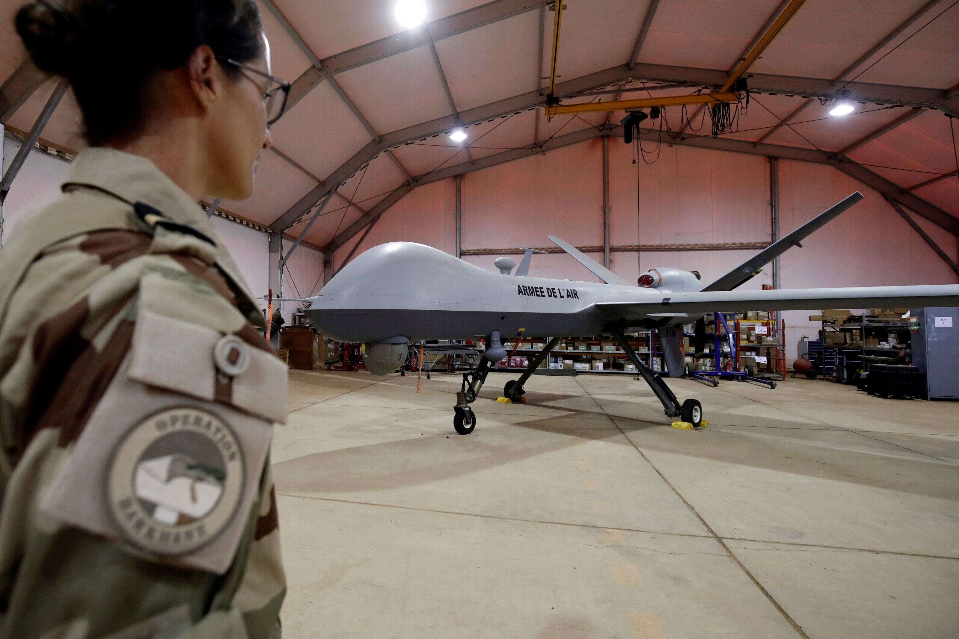 Un drone Reaper stationné sur la base aérienne de Niamey, au Niger
