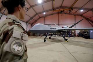 Un drone Reaper stationné sur la base aérienne de Niamey, au Niger