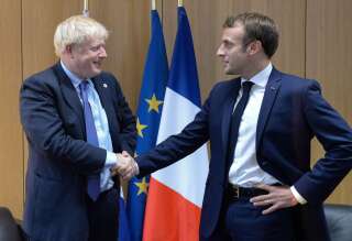 Emmanuel Macron et Boris Johnson lors du Conseil européen à Bruxelles, octobre 2019