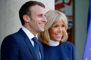 Emmanuel et Brigitte Macron à l'Elysée le 8 octobre 2018.