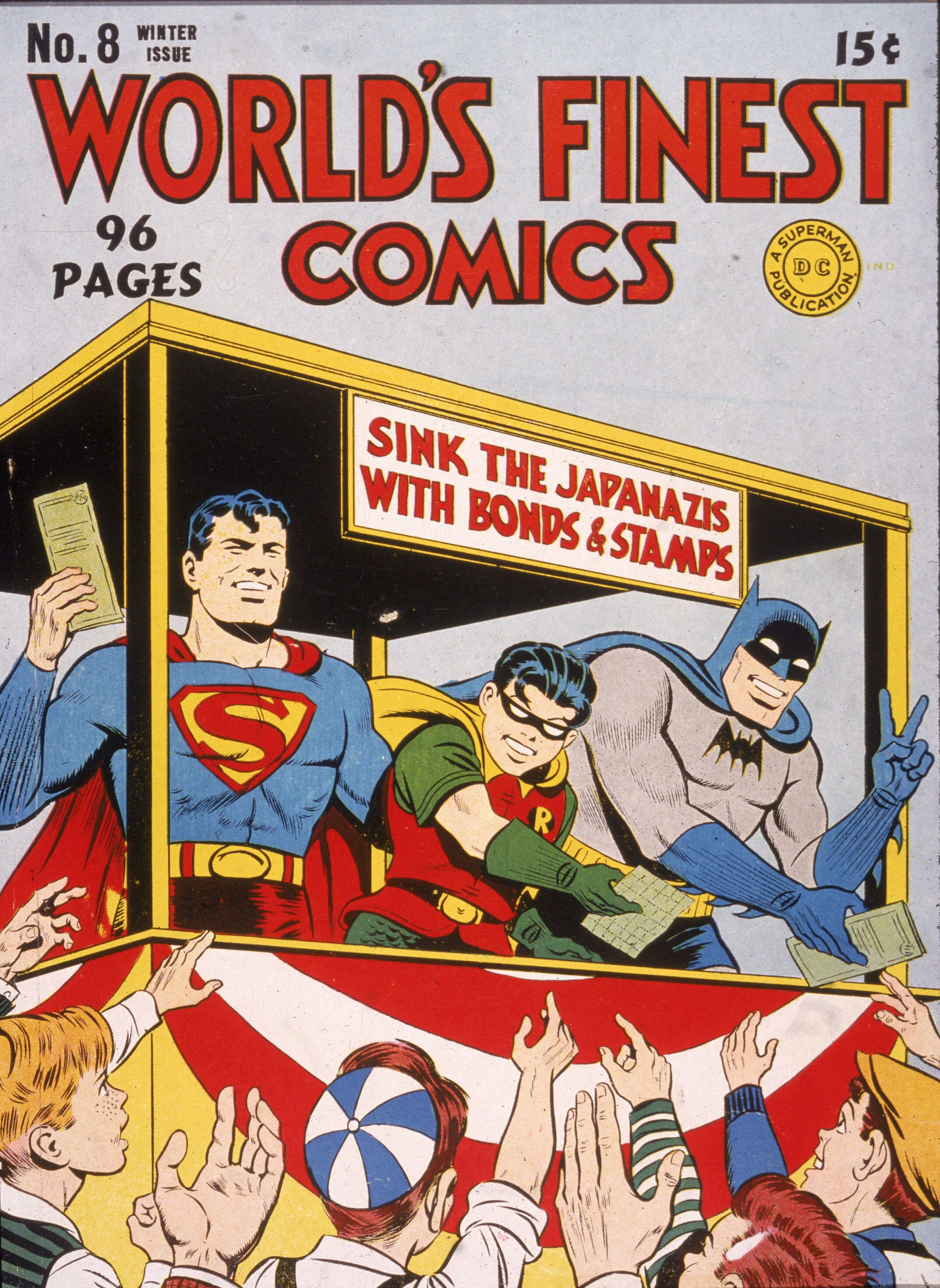 Le célèbre justicier et Batman, ici en couverture de l'un des premiers numéros.