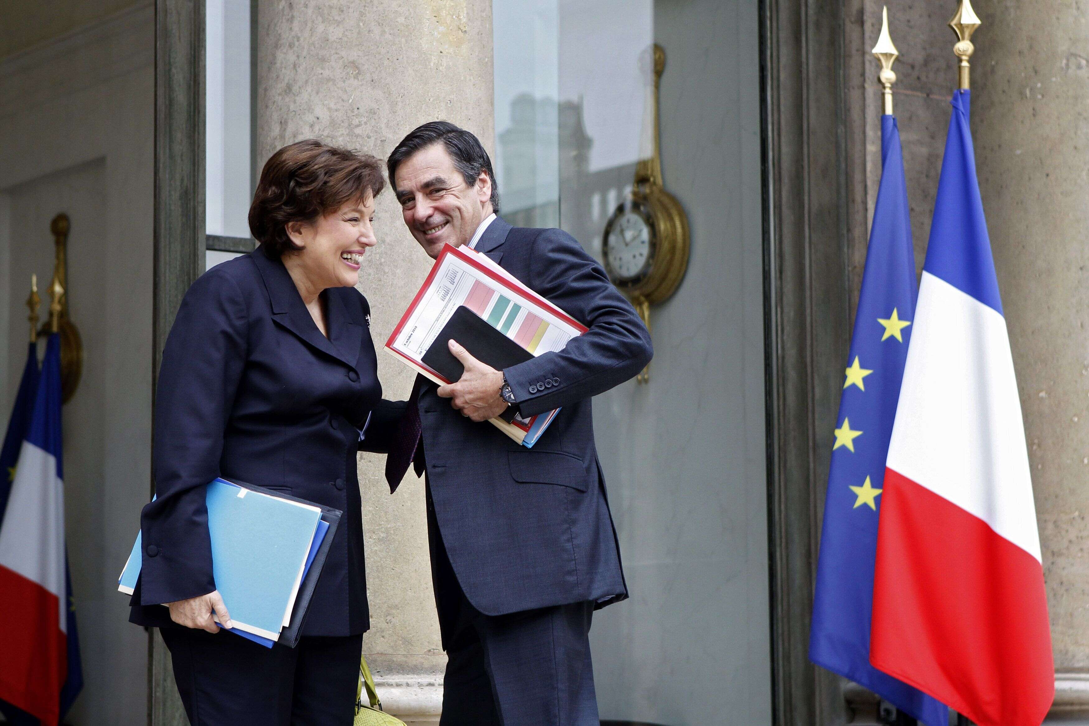 François Fillon ici avec l'ex-ministre de la Santé Roselyne Bachelot à l'Elysée le 6 octobre 2010.