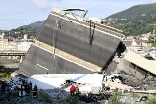 Gênes: le bilan de l'effondrement du pont Morandi s'alourdit à au moins une quarantaine de morts