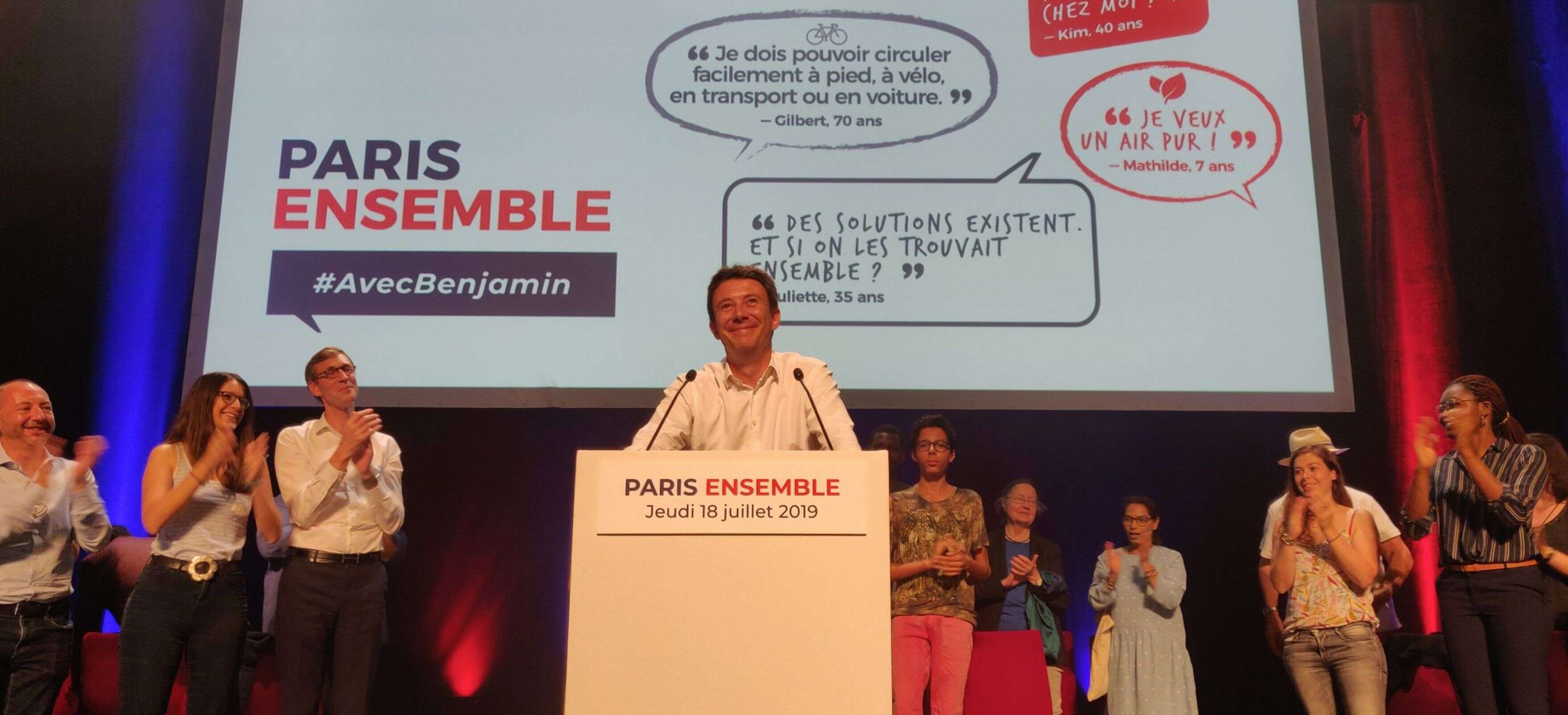 Benjamin Griveaux lors de son premier meeting comme candidat LREM pour la mairie de Paris ce 18 juillet.