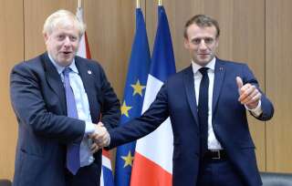 Emmanuel Macron et Boris Johnson lors du sommet européen du 17 octobre