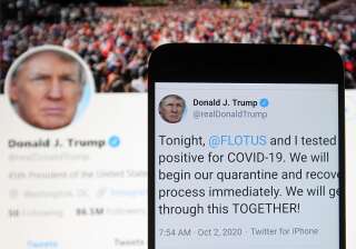 Donald Trump a annoncé sur Twitter que lui et Melania Trump ont été testés positifs au covid-19. (Photo Illustration Pavlo Gonchar/SOPA Images/LightRocket via Getty Images)