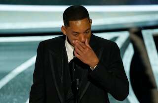 Will Smith in tears after receiving an Oscar at the March 2022 ceremony.
