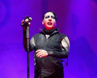 Le chanteur Marilyn Manson lors d'un concert pour le 