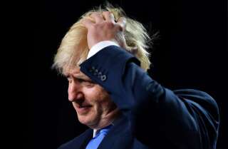 Boris Johnson lors d'une conférence de presse au G7 le 26 août