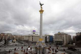 La Place de l'Indépendance à Kiev, en Ukraine, le 18 février 2022.