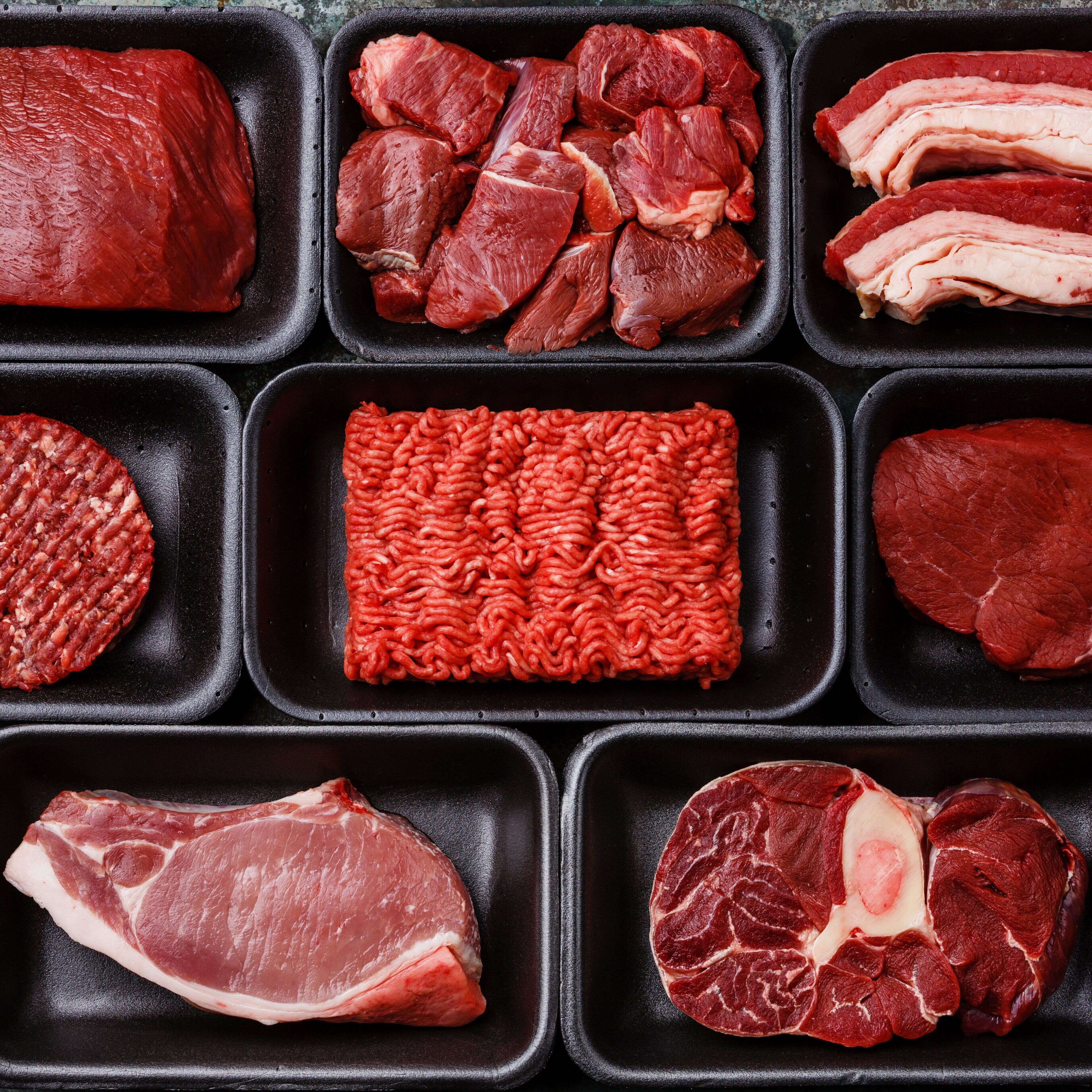 Photo d'illustration de différentes types de viande rouge.