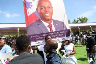 Pourquoi l'enquête sur l’assassinat du président Moïse n'a pas débuté à Haïti (Les funérailles du président Jovenel Moïse le 23 juilletpar Valerie BAERISWYL / AFP)