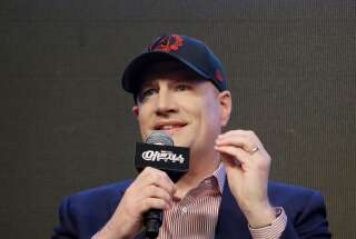Kevin Feige, président de Marvel Studios, s'exprime lors d'une conférence de presse en Asie pour promouvoir le film 
