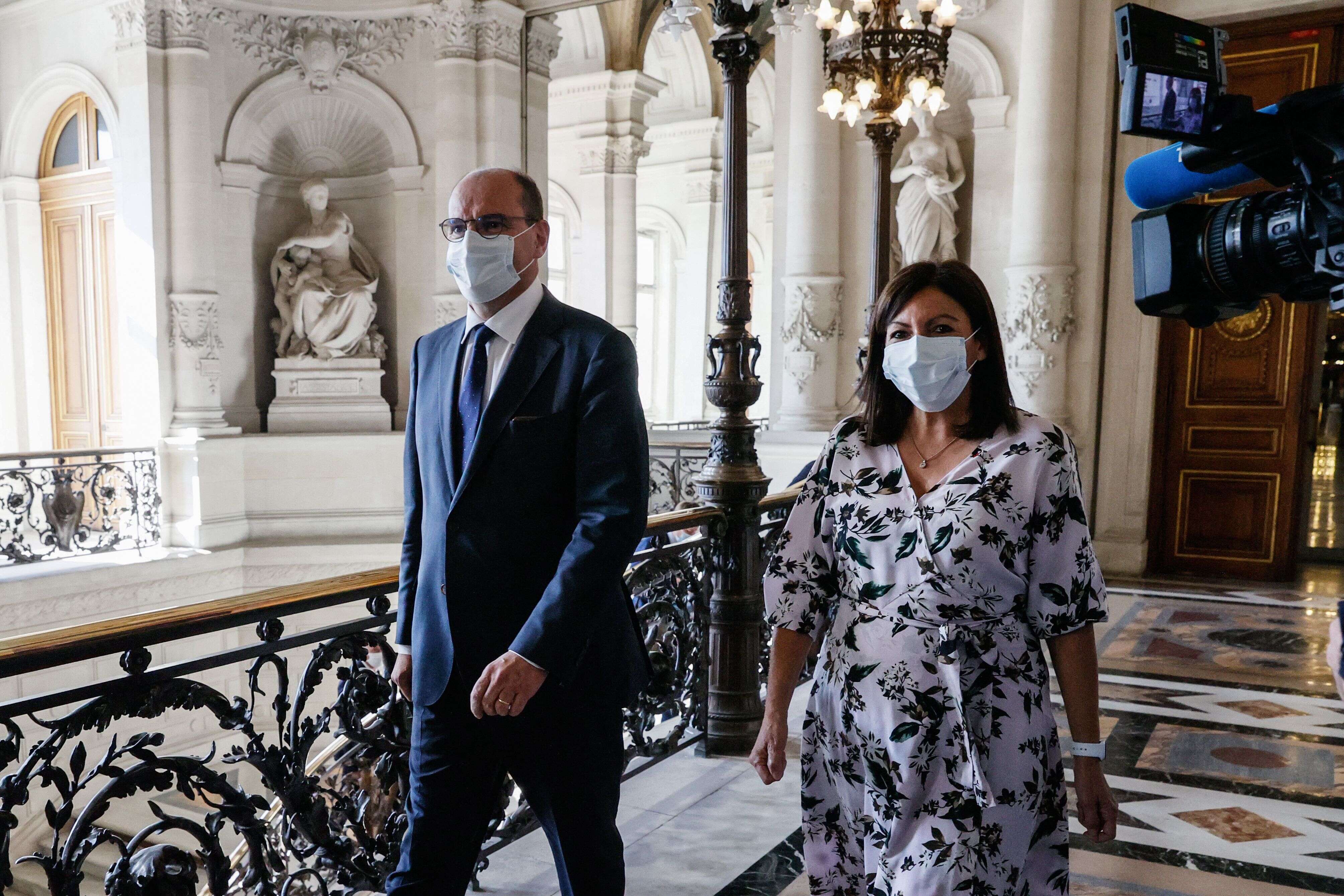 Jean Castex et Anne Hidalgo lors de leur rencontre à la mairie de Paris le 22 juillet 2020.