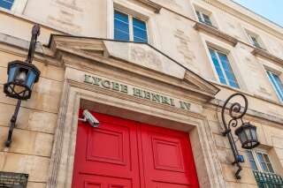 Paris, in France. June 13, 2021. Entrance of Lycee Henri IV in Paris, it’s a very famous high school in Paris and it’s also high school of the famous shooting film 