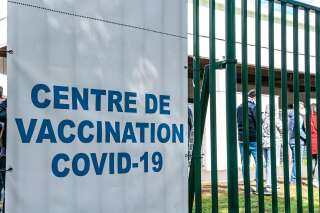 Vaccinodrome in France :  entrance sign of covid-19 vaccination center. Livry Gargan in Seine Saint Denis, near Paris – France. May 17, 2021