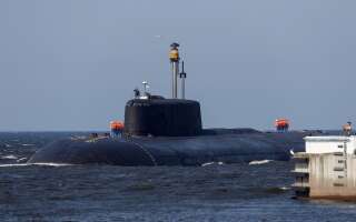 Un sous-marin à propulsion nucléaire de type K-266 à Kronstadt, en Russie, le 16 juillet 2021.