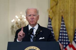 Joe Biden, ici prononçant une allocution sur l'aggravation de la crise en Afghanistan depuis la Maison Blanche, à Washington DC, le 16 août 2021.