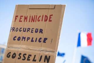 Lors d'une manifestation au Havre le 18 septembre 2019, une pancarte accusant la justice de 
