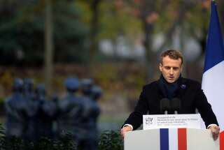 Emmanuel Macron lors de son hommage aux soldats morts en OPEX lundi 11 novembre à Paris.