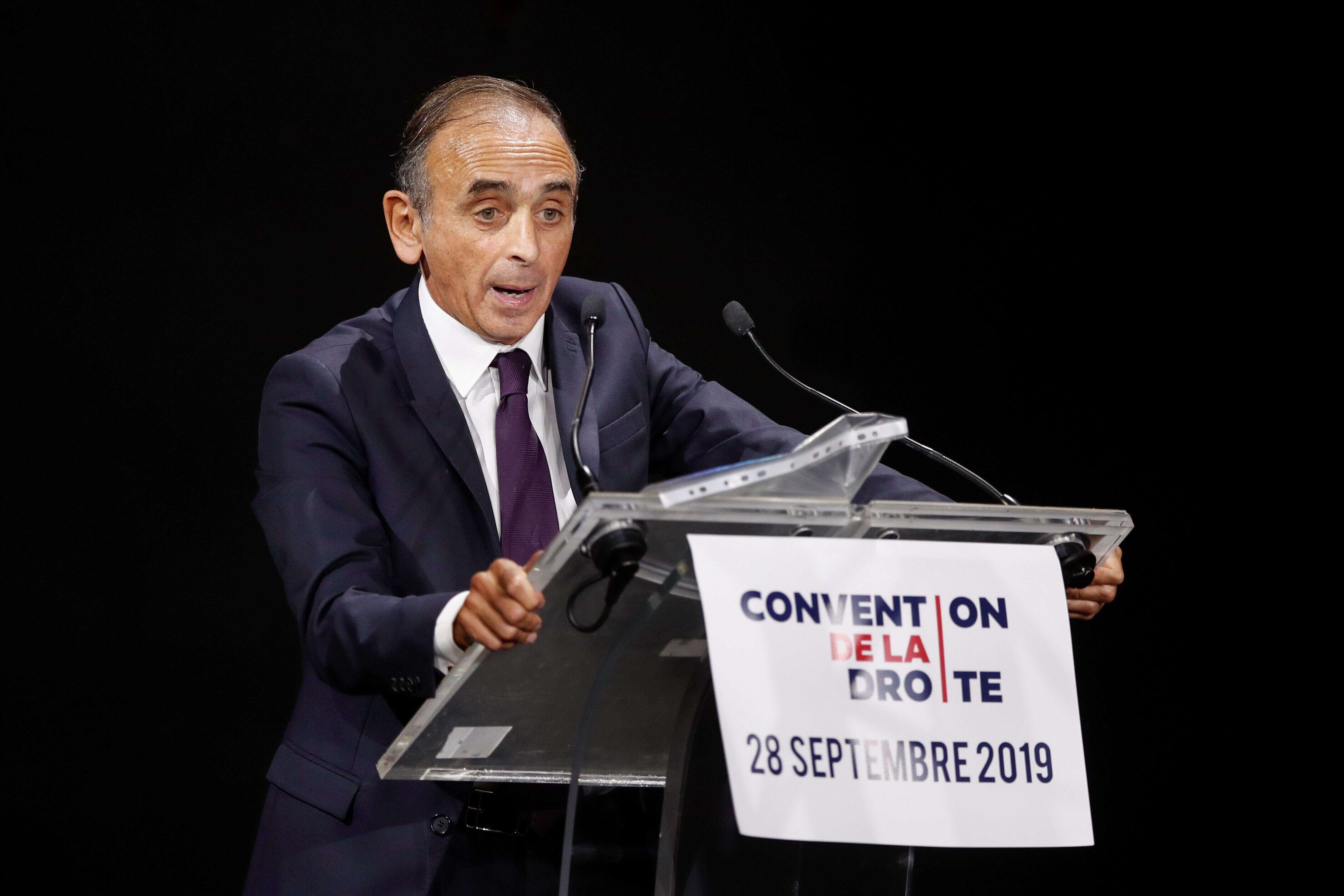 Eric Zemmour s'exprime à la Convention de la Droite à Paris le 28 septembre