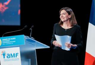 La candidate socialiste à l'élection présidentielle de 2022, Anne Hidalgo, lors du Congrès de l'Association des maires de France (AMF), ce 18 novembre 2021.