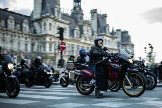 Des motards, ici manifestant contre le stationnement payant pour les deux-roues à Paris, le 6 décembre 2020.