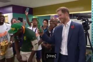 Le fair-play du prince Harry qui a trinqué avec les Springboks dans leur vestiaire