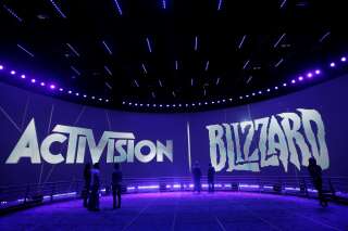 Le logo Activision Blizzard lors d'un événement en juin 2013  (AP Photo/Jae C. Hong, File)