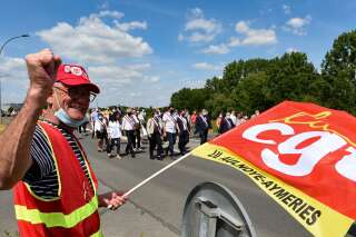 Un syndicaliste CGT protestant contre la décision de Renault de supprimer plus de 4000 emplois en France (illustration)