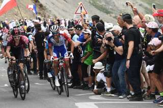 Lors de la 18e étape du Tour de France 2019, le 25 juillet, dans la montée du col du Galibier.