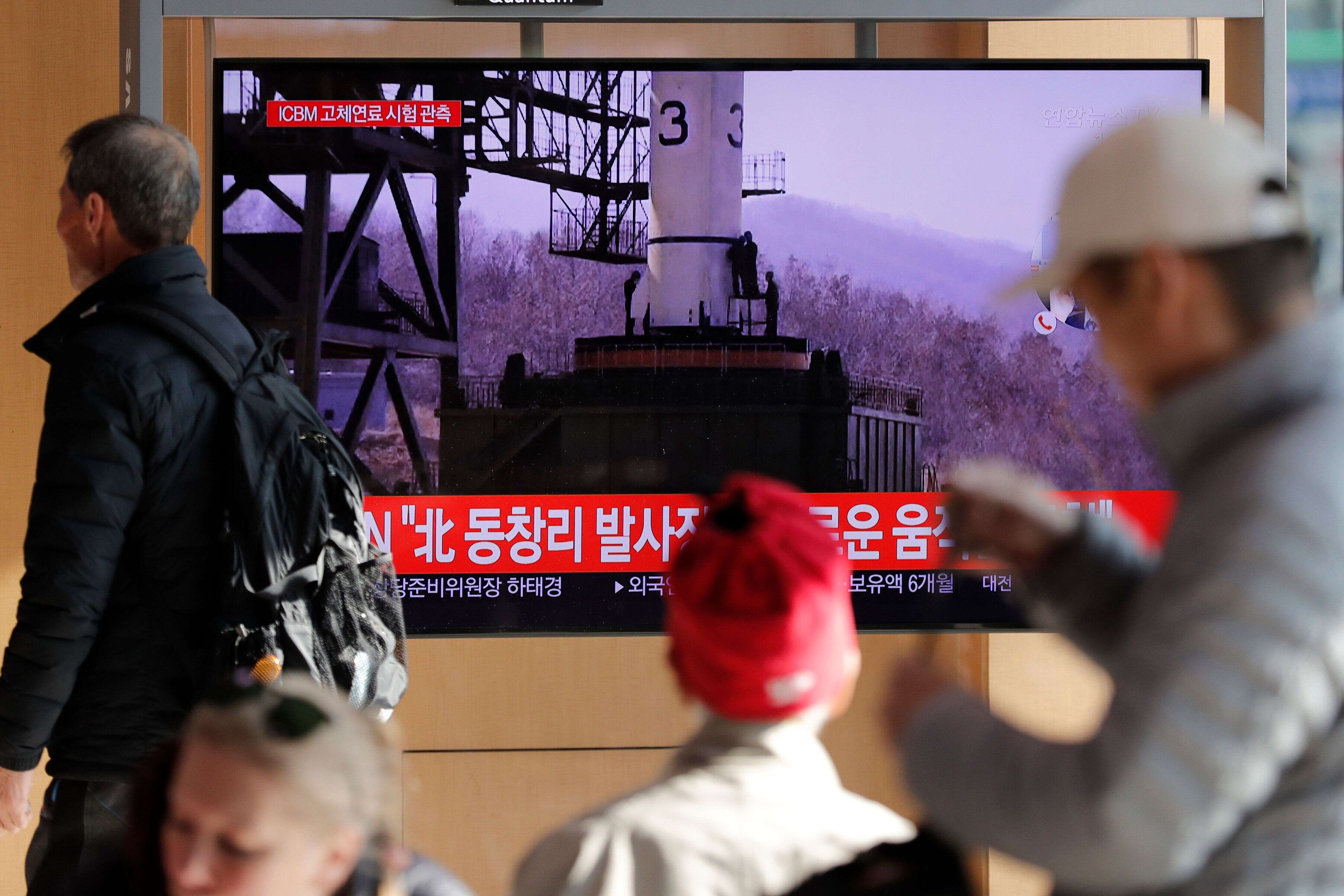Annonce à la télé du test nord-coréen à la télé sud-coréenne.