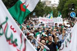Une manifestation en soutien au mouvement de protestation du Hirak en Algérie, à Paris, le 5 juillet 2020.