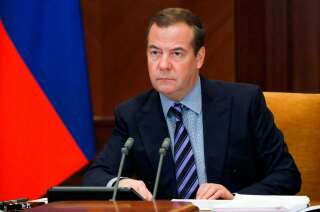 Dmitri Medvedev lors d'une réunion à Moscou le 27 janvier 2022.