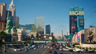 Une vue générale du Strip à Las Vegas, le 6 avril 2021.