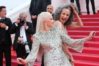 Andie MacDowell et Helen Mirren sur le tapis rouge de Cannes, vendredi 27 mai.