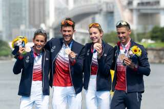 JO de Tokyo: en triathlon, le relais mixte offre une 14e médaille à la France, en bronze