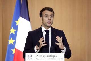 Emmanuel Macron, ici à l'université Paris-Saclay à Orsay (Essonne), le 21 janvier 2021.
