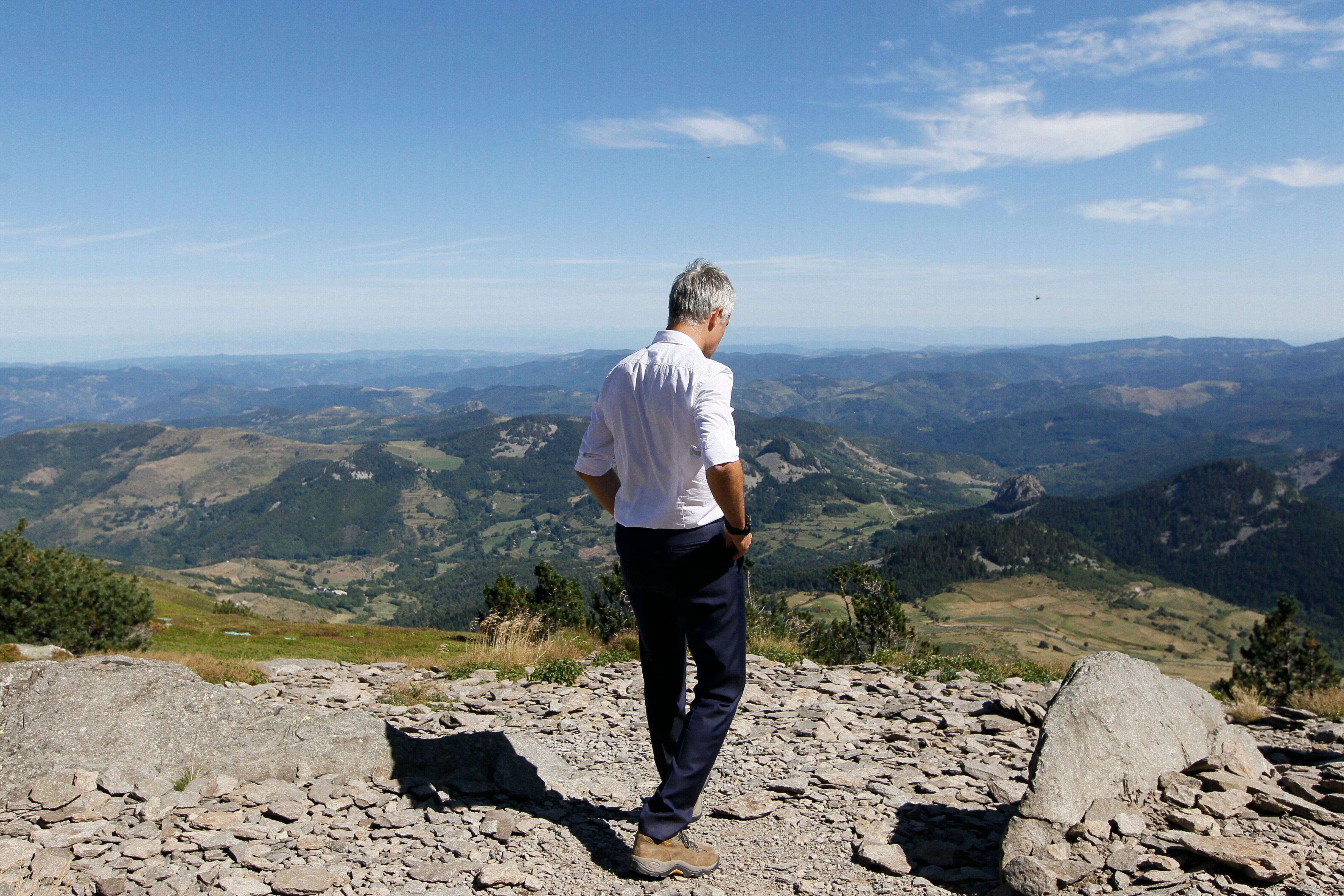 Laurent Wauquiez sur le Mont Mézenc, le 26 août 2018.