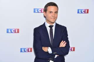 Le journaliste Adrien Gindre lors de la conférence de presse de LCI sur le programme 2017/2018, le 30 août 2017 à Paris.