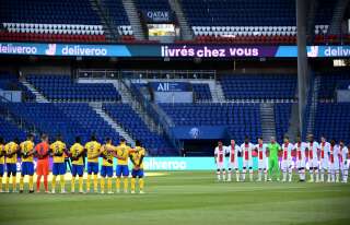 Avant le coup d'envoi du match amical PSG-Sochaux, au Parc des Princes à Paris, le 5 août 2020.