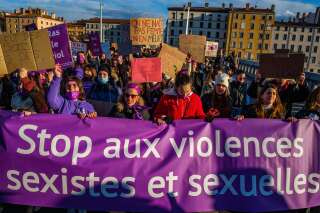 Manifestation à Lyon, le 27 novembre, 2021, à l'occasion de la journée internationale de l'élimination de la violence à l'égard des femmes.