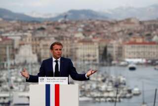 French President Emmanuel Macron delivers a speech at the Palais du Pharo in Marseille, France, September 2, 2021.  Guillaume Horcajuelo/Pool via REUTERS
