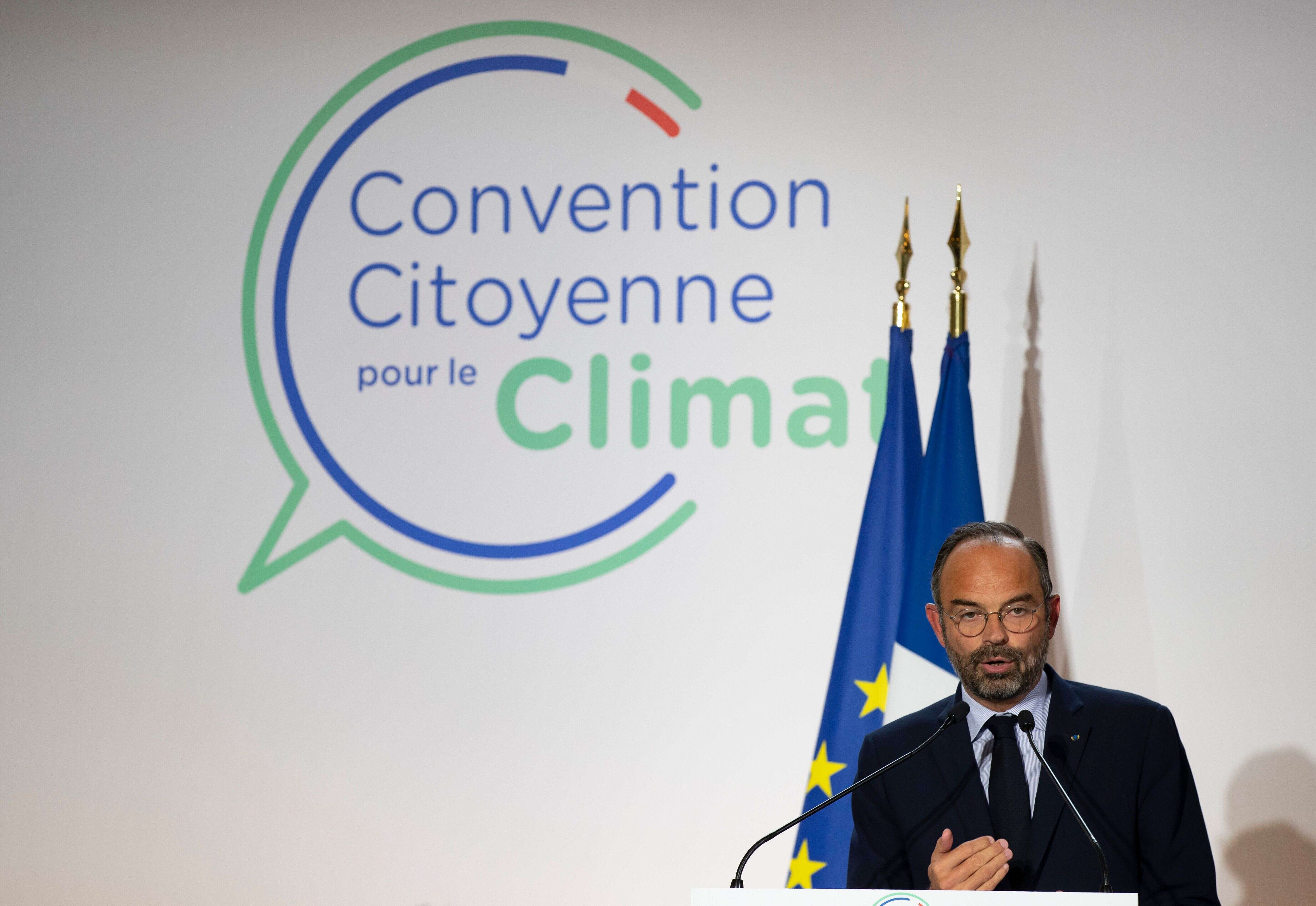 Ces propositions que la Convention pour le climat pourrait adopter d'ici dimanche (Photo: Edouard Philippe lors du lancement de la Convention citoyenne le 4 octobre 2019)