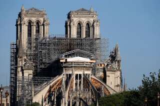 Le démontage de l'échafaudage de la flèche de Notre-Dame, ici photographié le 14 avril, commencera ce lundi.