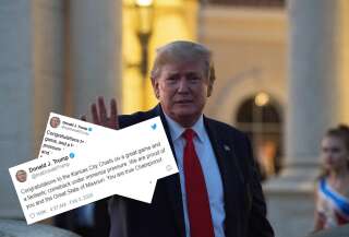 Le président américain Donald Trump, ici ce 2 février dans son golf de Palm Beach avant de regarder le Super Bowl, a confondu Kansas et Missouri dans un tweet de félicitations.