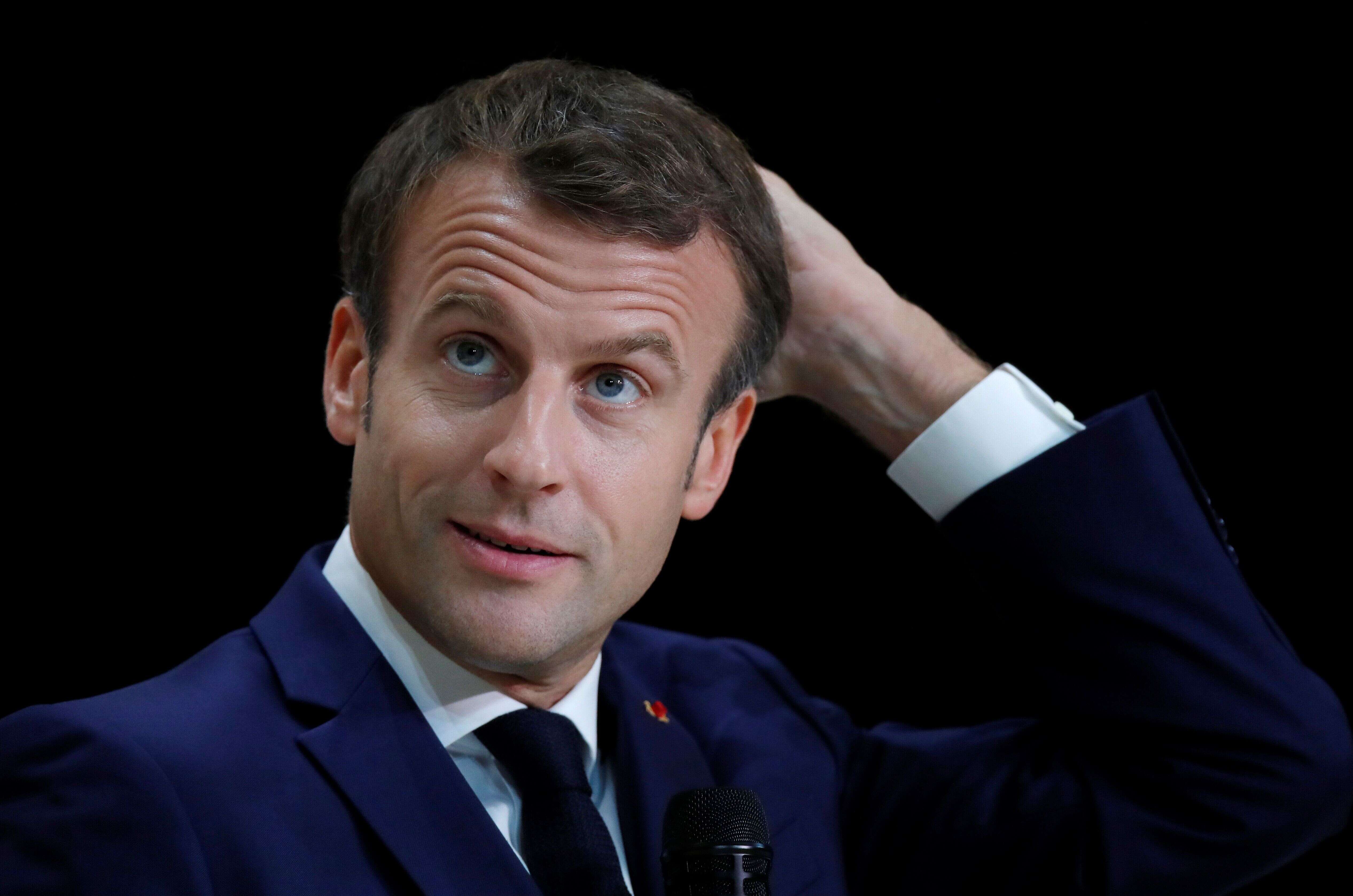 Emmanuel Macron lors d'une conférence à la Banque de France à Paris le 10 octobre.