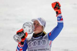 Ski Alpin: l'émotion de Tessa Worley au moment de son sacre en slalom géant